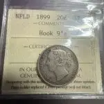 1899 20 cents ICCS VF-20. Hook 9's