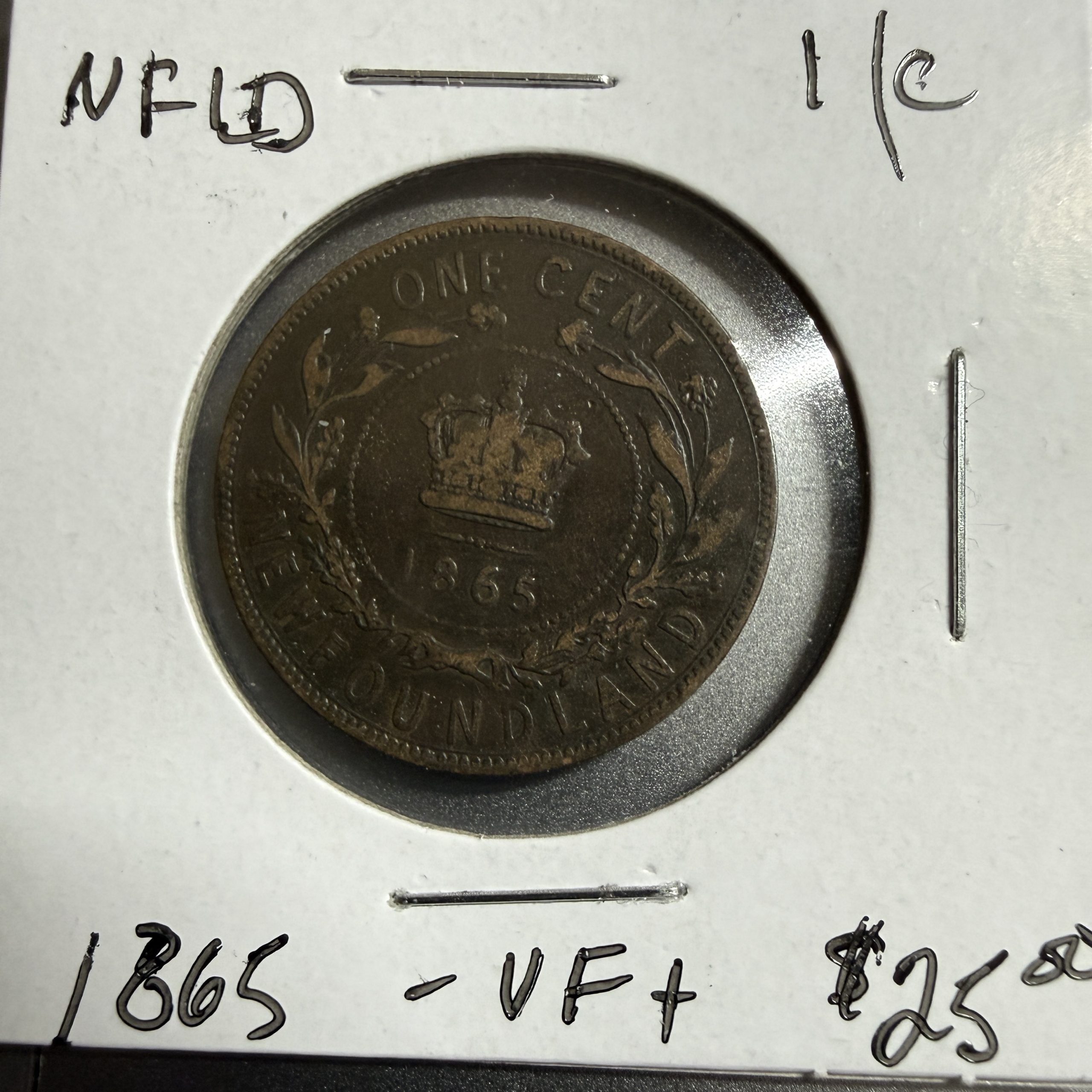 IMG_4806 1865 large cent VF+ - Image 1